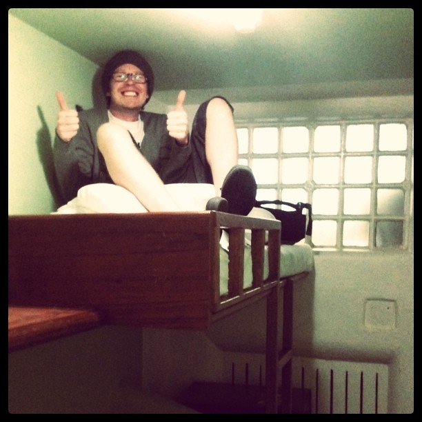 We're sleeping in a prison cell. At Clink, the former cour… Flickr