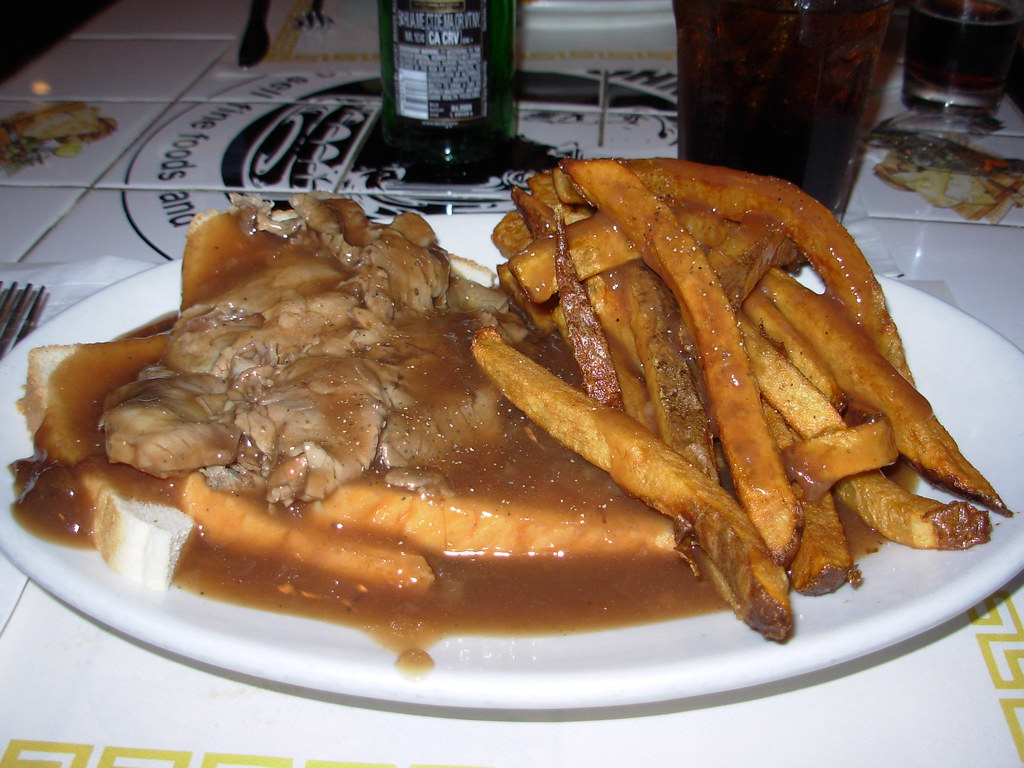 Hot beef sandwich and French Fries with Gravy A Baltimore … Flickr