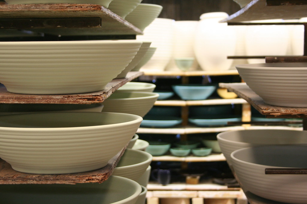 Salad Bowls Glazed bisque, ready to be fired. bauerpottery Flickr