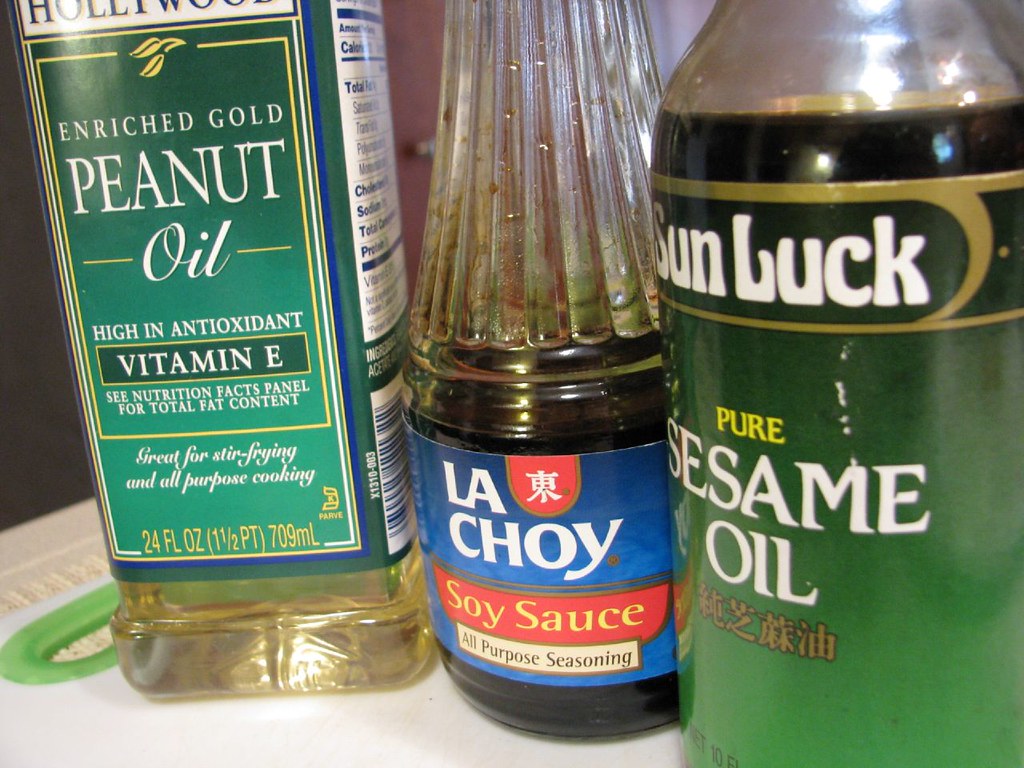 peanut oil, soy sauce, sesame oil Rhonda Flickr