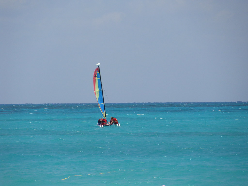 Sailing away Sailing away on the blue blue Caribbean Sea