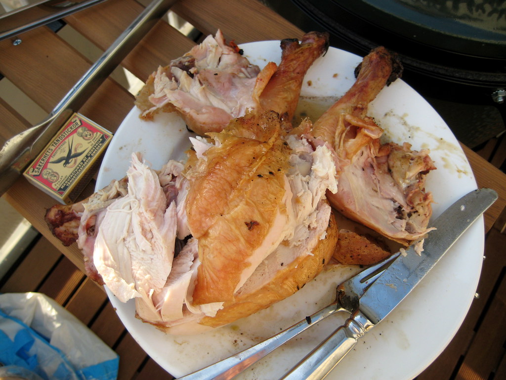 Roast chicken Roasted on the Big Green Egg BBQ for 1,10 ho… Flickr