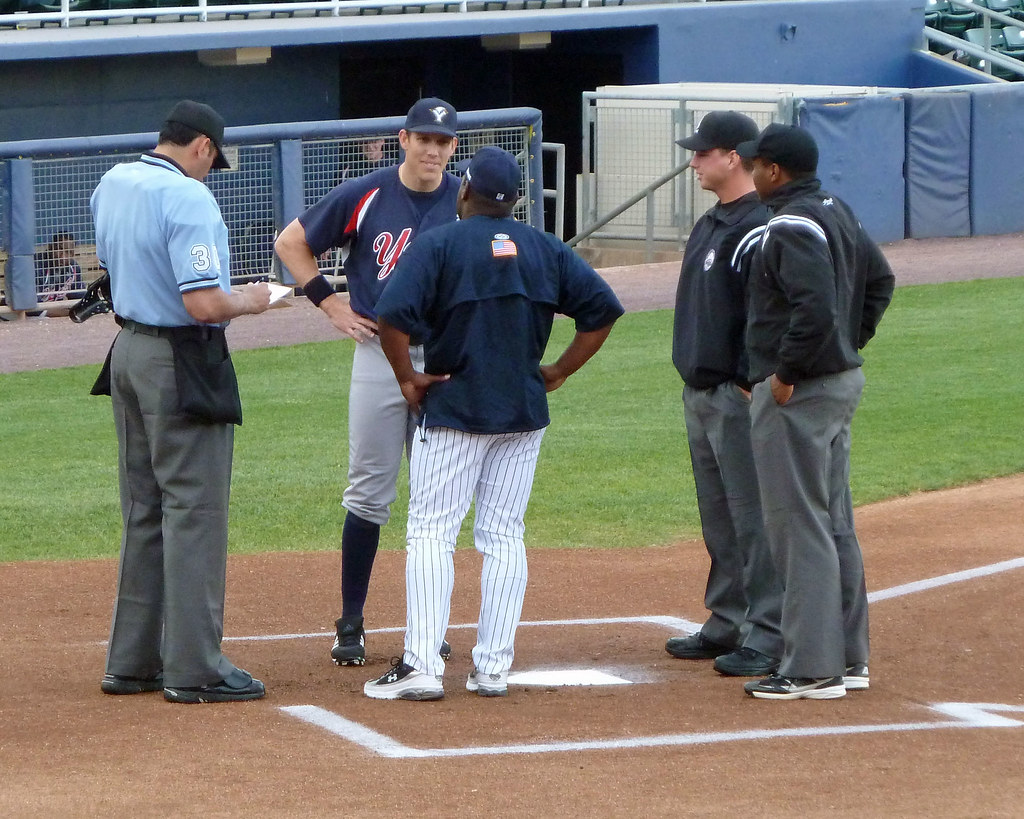 Pregame Meeting While home plate umpire Delfin Colon revie… Flickr