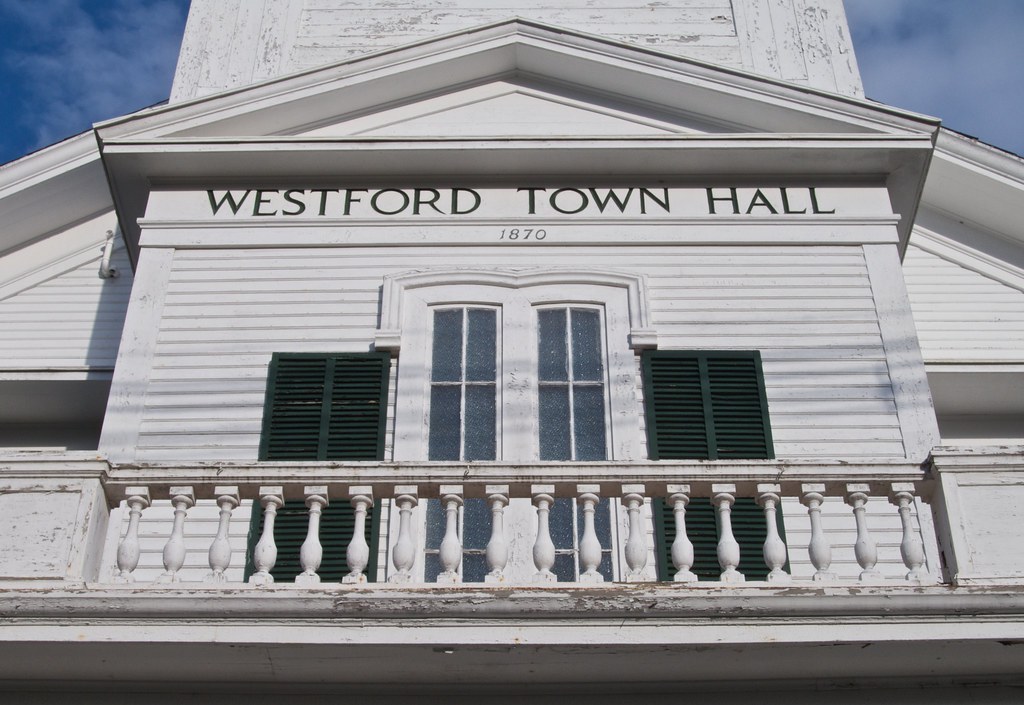 Westford Town Hall Balcony A closer view of the weathered … Flickr