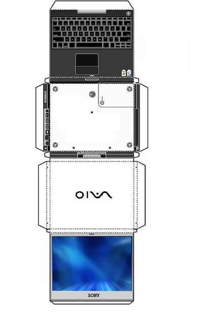sony vaio laptop papercraft template | bunjination | Flickr