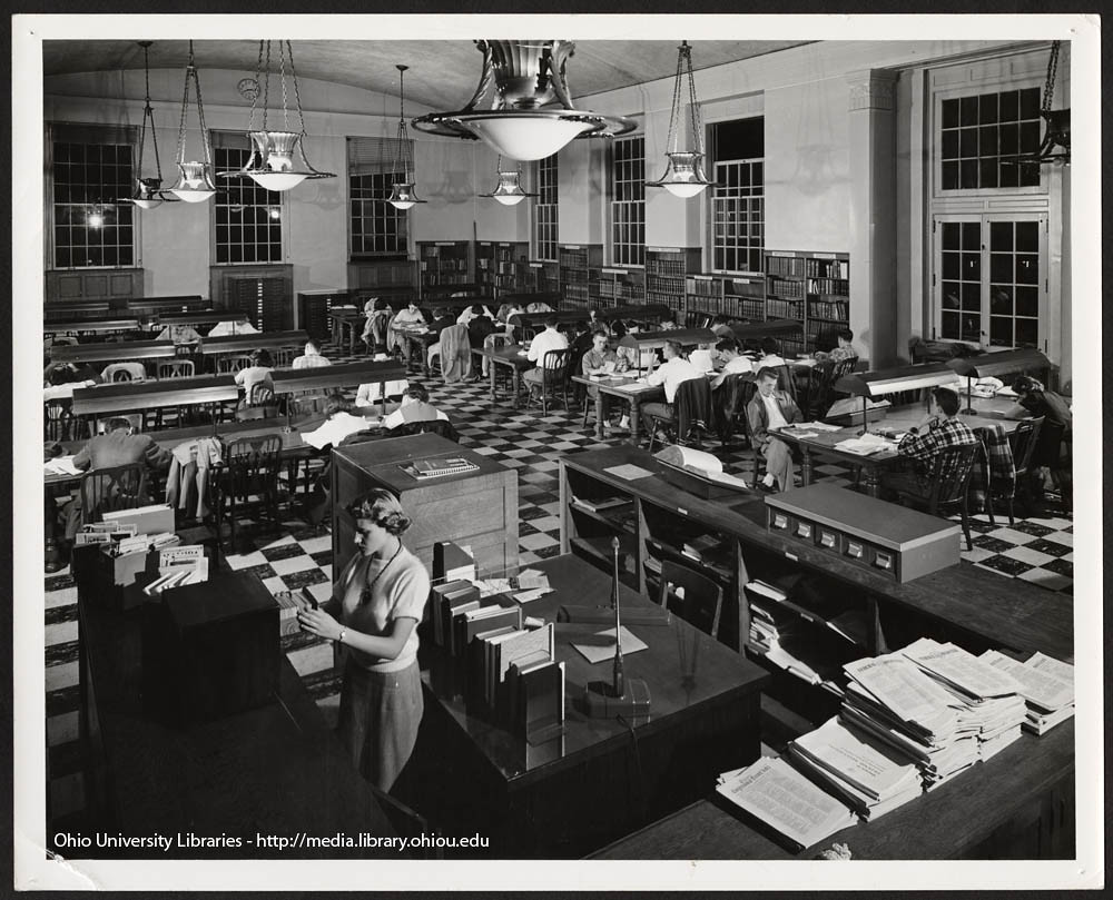 Reference desk, Ohio University's Chubb Library, ca. 1950 Flickr