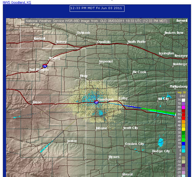 6/3/2011 P.M. Goodland, Kansas Beam Radar Anomaly BewareTheStobor