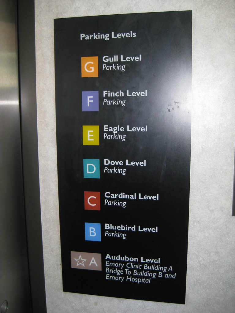Elevator wayfinding guide, Lowergate parking deck, Emory U… Flickr