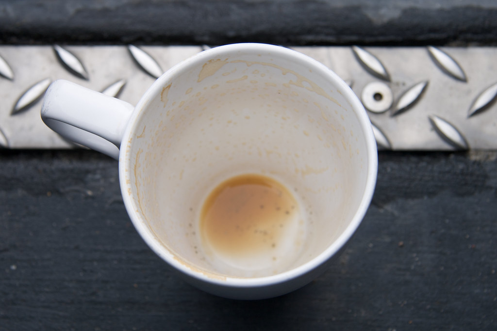 Blue Bottle Mug, Empty Cafe au lait from Blue Bottle. Tast… Flickr