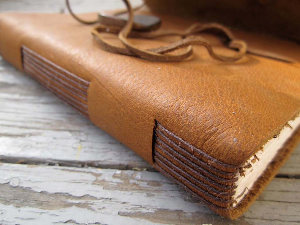 Leather Thought Journal, binding detail This is a great li… Flickr