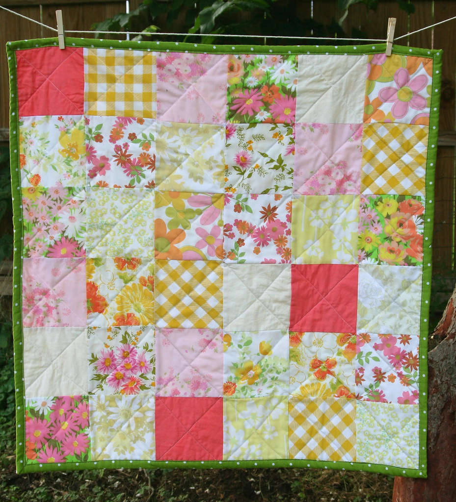 Quilted Baby Blanket Made of mostly vintage sheets with so… Flickr