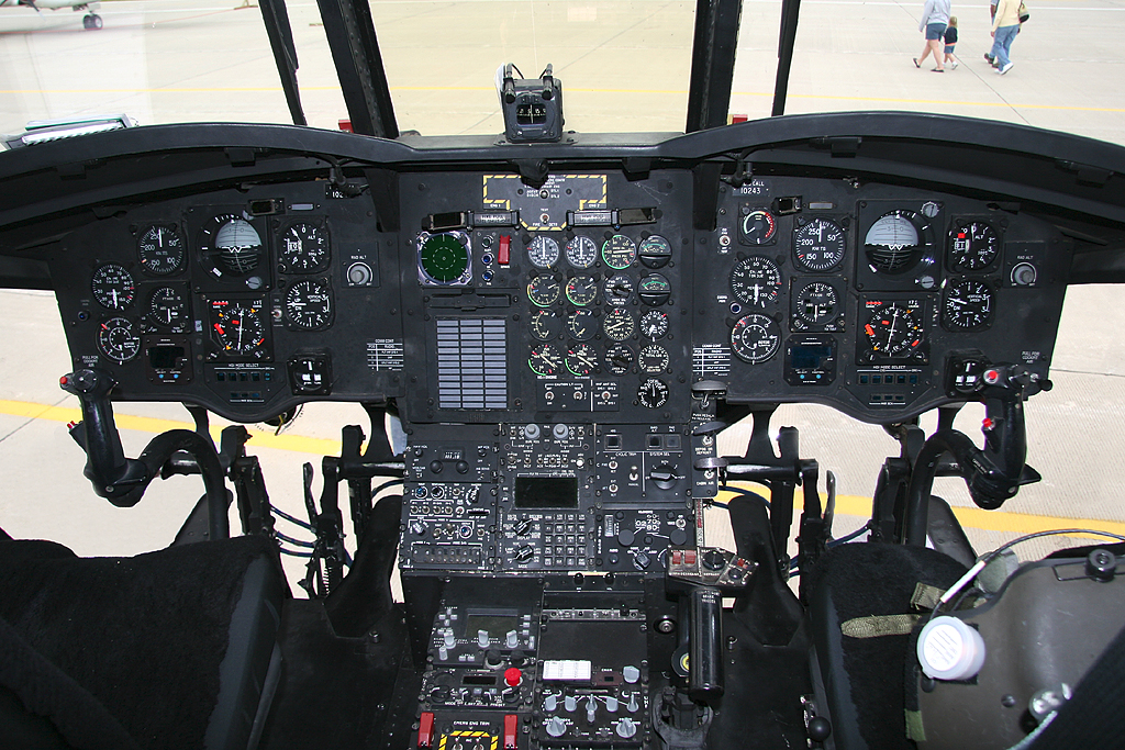 Chinook Helicopter cockpit. U.S. Army 910243. Bruce Leibowitz Flickr