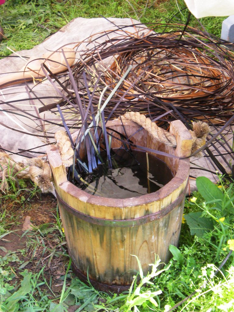 River cane soaking, Cherokee Camp, Colonial Williamsburg Flickr