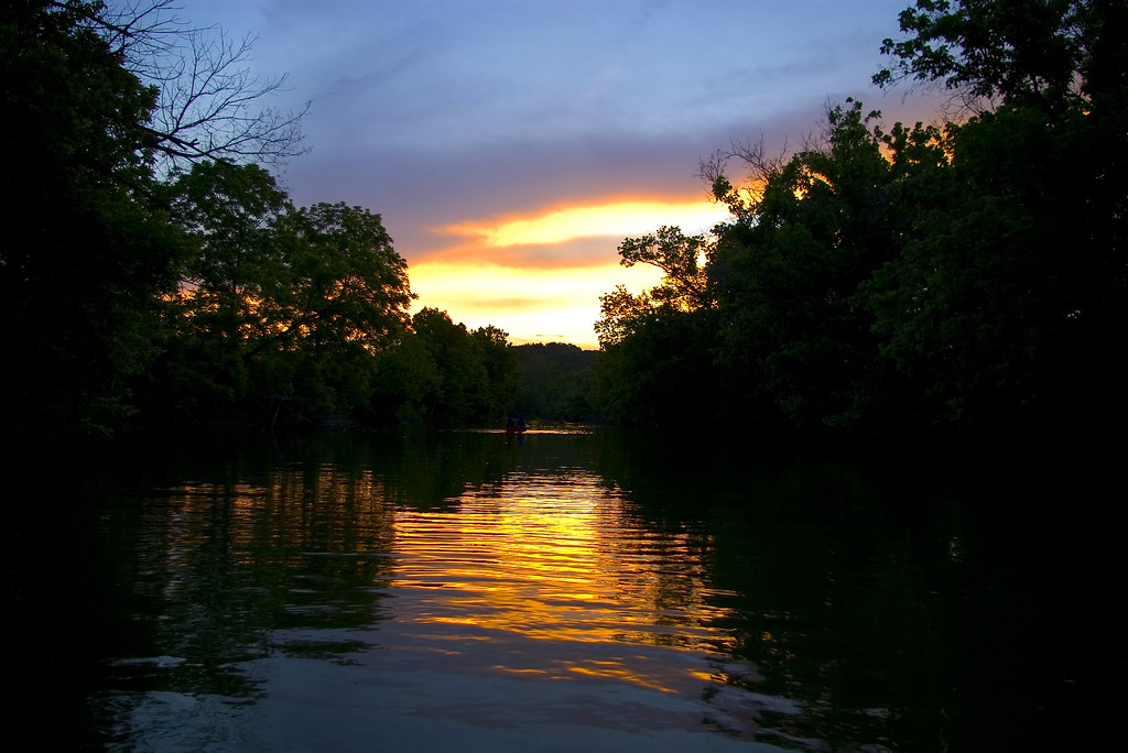 Ohio Sunset Canoeing at sunset at Hocking Hills in Logan, … Brian