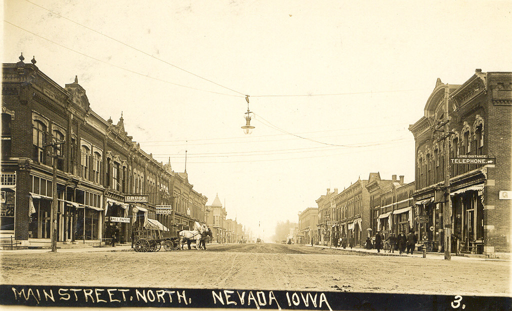 Nevada, Iowa, Main Street, Looking North Postmarked Nevada… Flickr