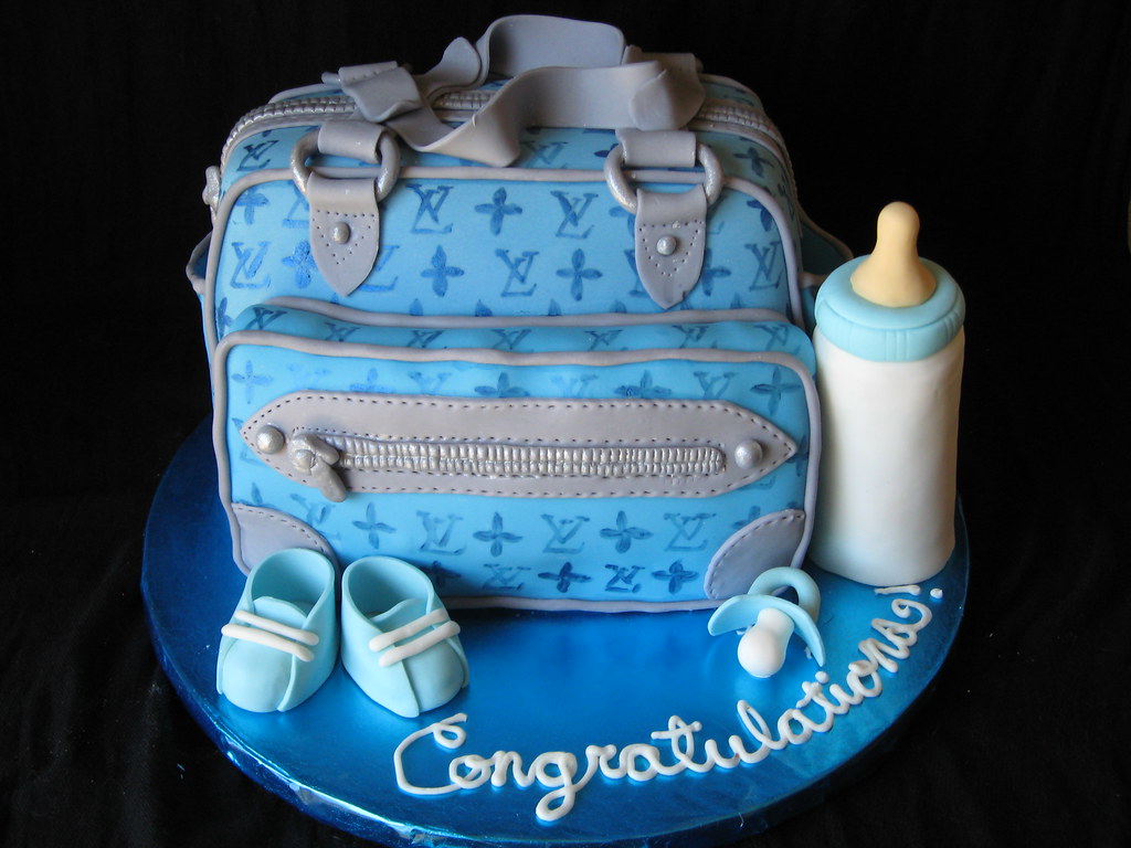 Louis Vuitton diaper bag baby shower cake Flickr