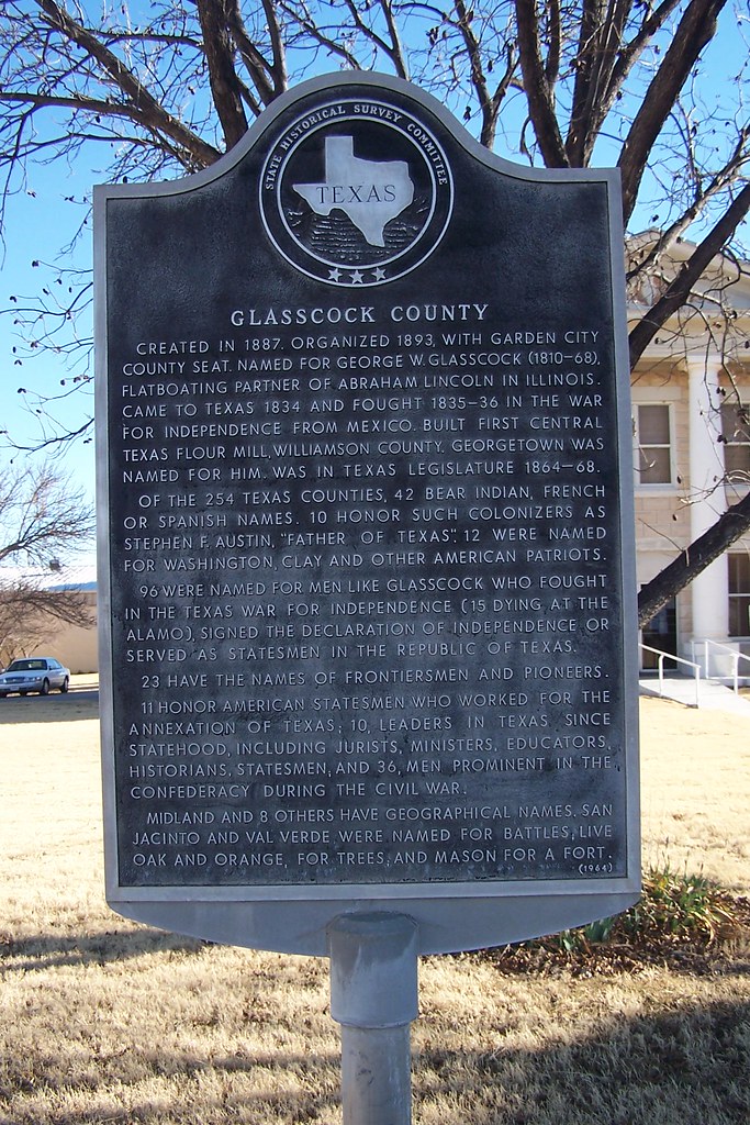 Glasscock County Historical Marker Beside the Glasscock Co… Flickr