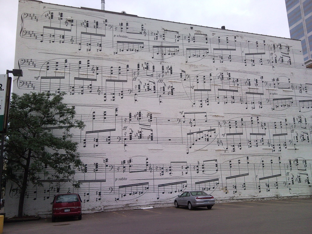Music Wall Sheet music wall in Minneapolis. darthnuri Flickr