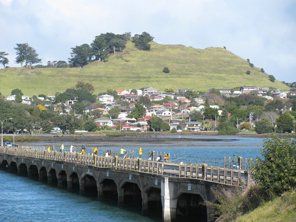Fishing off the old Mangere Bridge. Mangere Bridge, on the… Flickr
