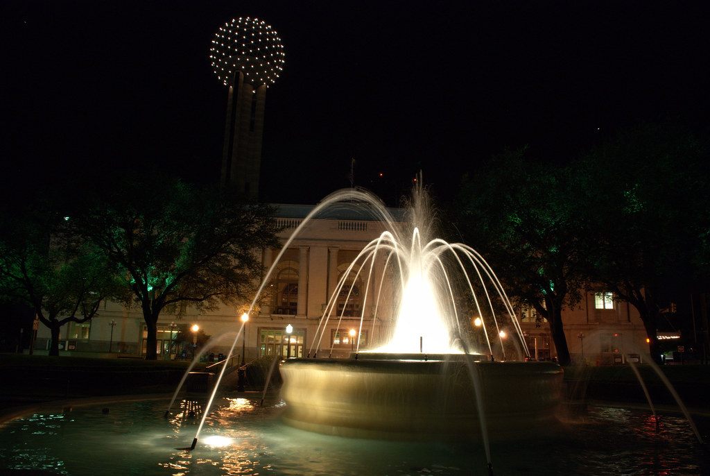 Union Station Reunion Tower Fountain Dallas Texas Night DS… Flickr