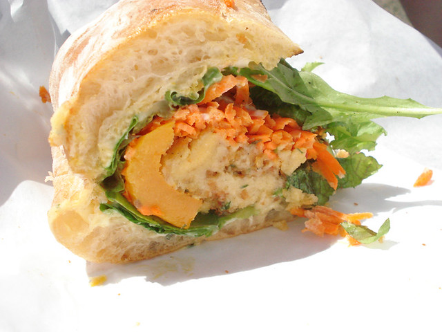 chickpea fritter sandwich garden state food cart in Sellwo… Flickr