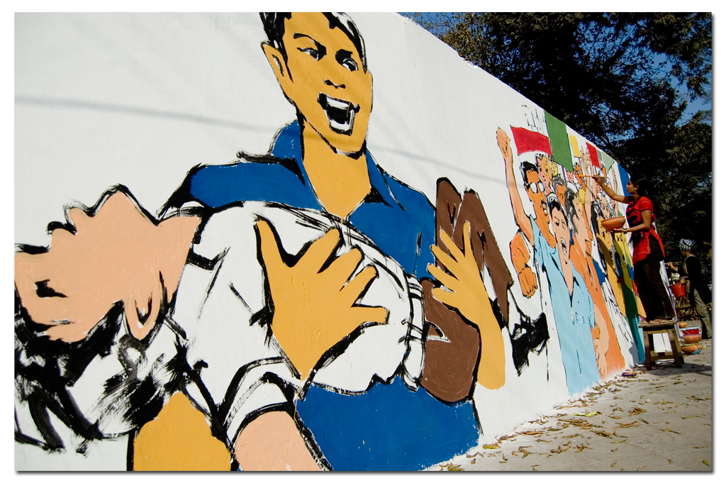 Wall painting by student of Art & Culture Dept, Dhaka Univ… Flickr