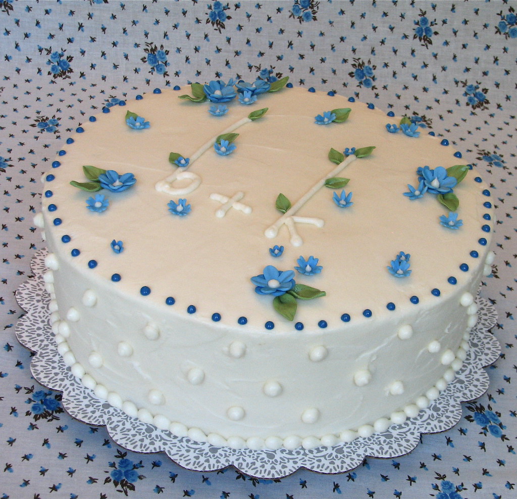 "Something Blue" Bridal Shower Cake Vanillabuttermilk cak… Flickr