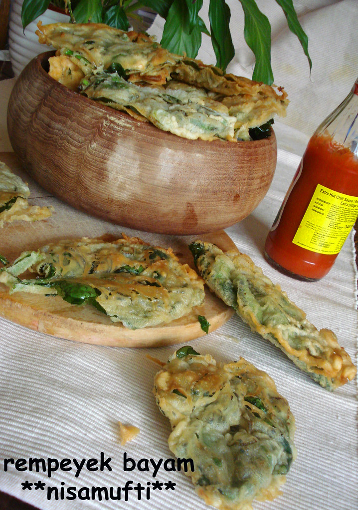 rempeyek bayam punya sisa bayam kebeneran daun bayam