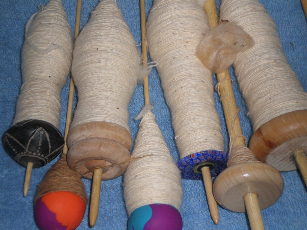 Cotton spinning 003 Support spindles with cotton Jillan Flickr