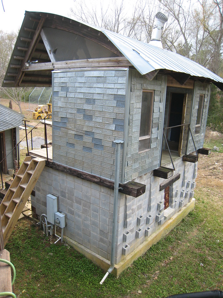 Outhouse, Rural Studio upper level clad in license plates,… Flickr