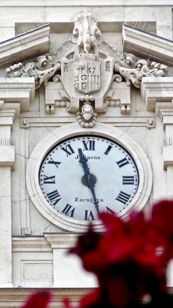 Clock of the former Banco de Aragón, Zaragoza Spain Flickr