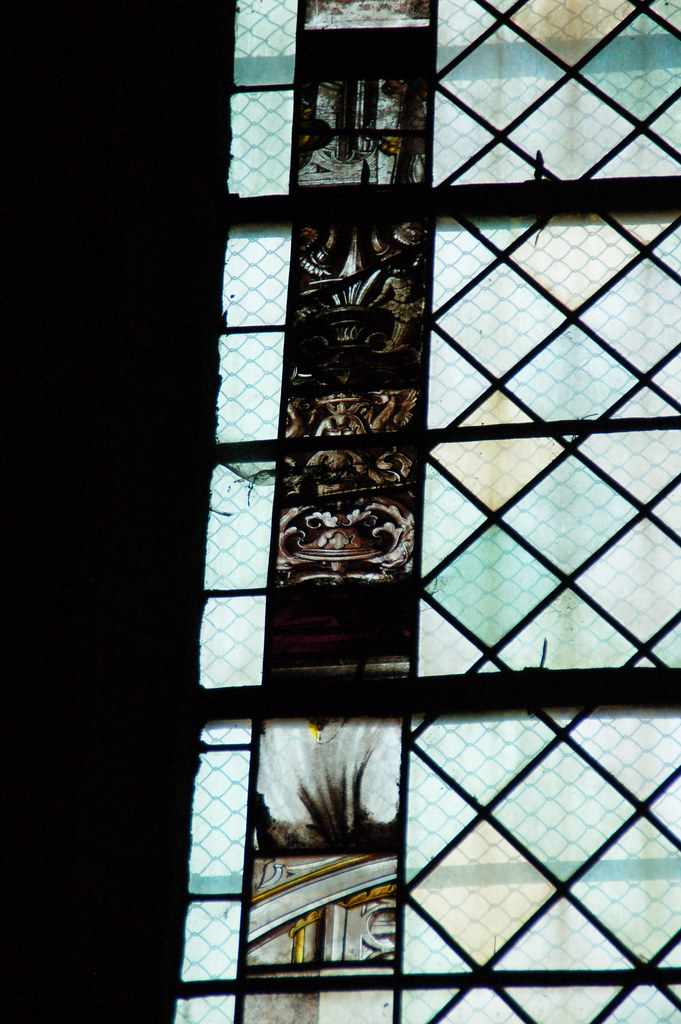 Stained glass window remnants recycled perhaps I think the… Flickr