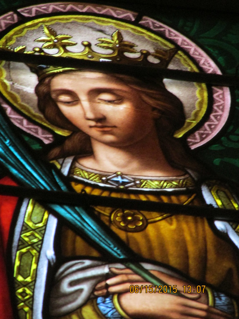 Stained Glass in the Loretto Chapel Detail of a window. Th… Flickr