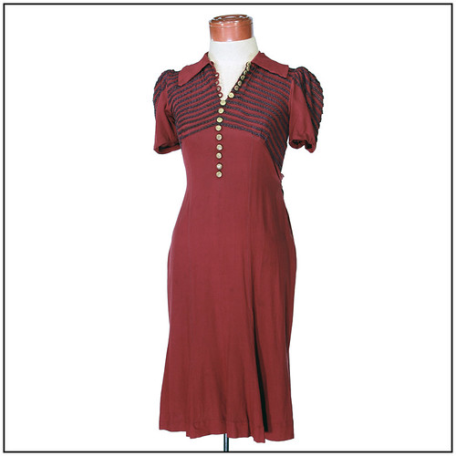 Vintage 30s Military style Dress with braiding and gold bu… Flickr