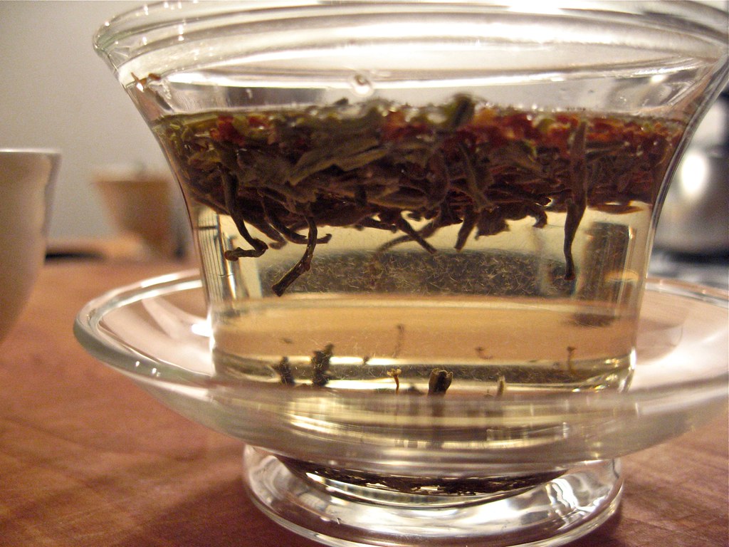 White tea Steeping white tea in my new clear glass "gaiwan… Flickr