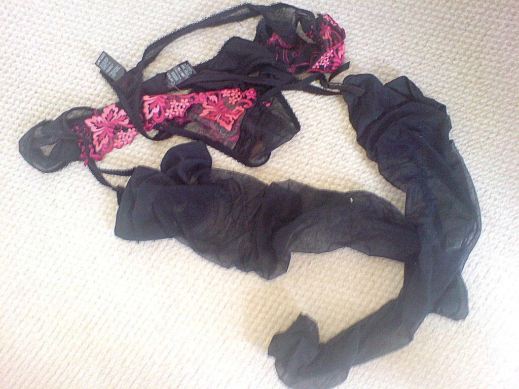 Just worn stockings and suspenders after cumming so very h… Flickr