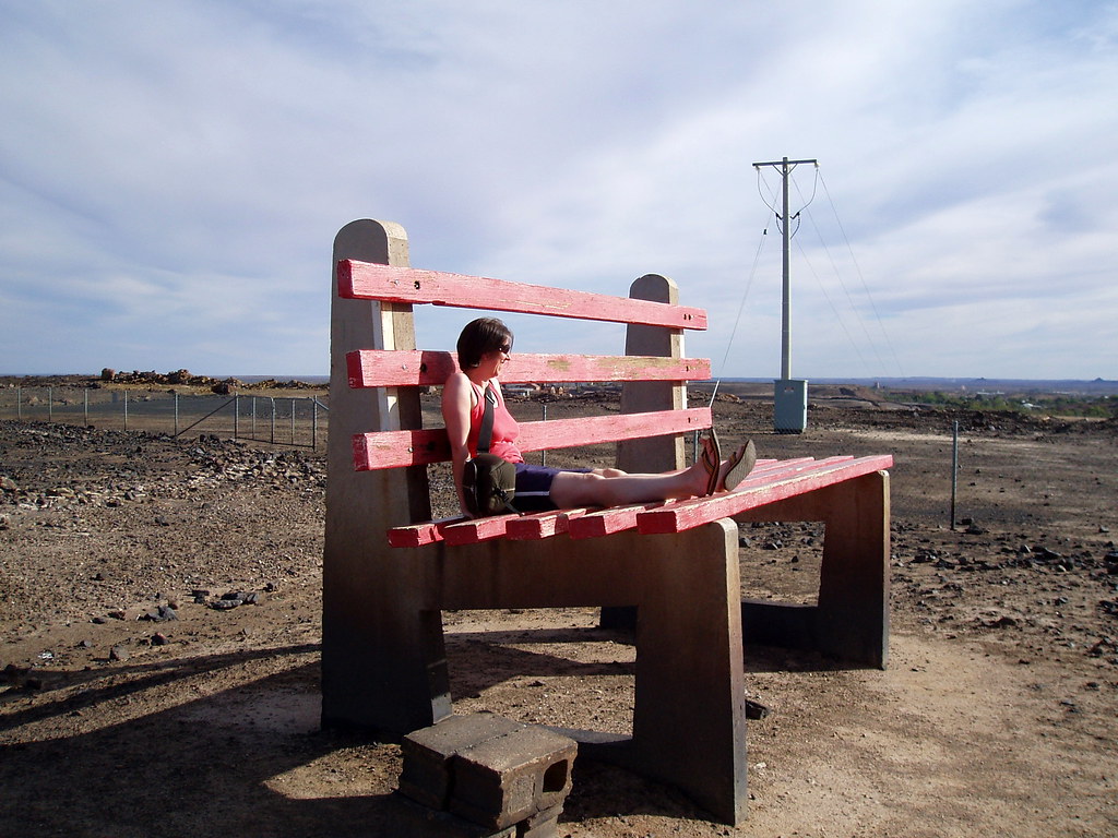 The Big Bench. Broken Hill. NSW Oh no, Tamsin has shrunk!!… Flickr
