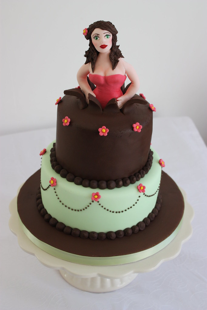 'Woman Jumping Out of a Cake' Cake 7" Lemon cake filled wi… Flickr