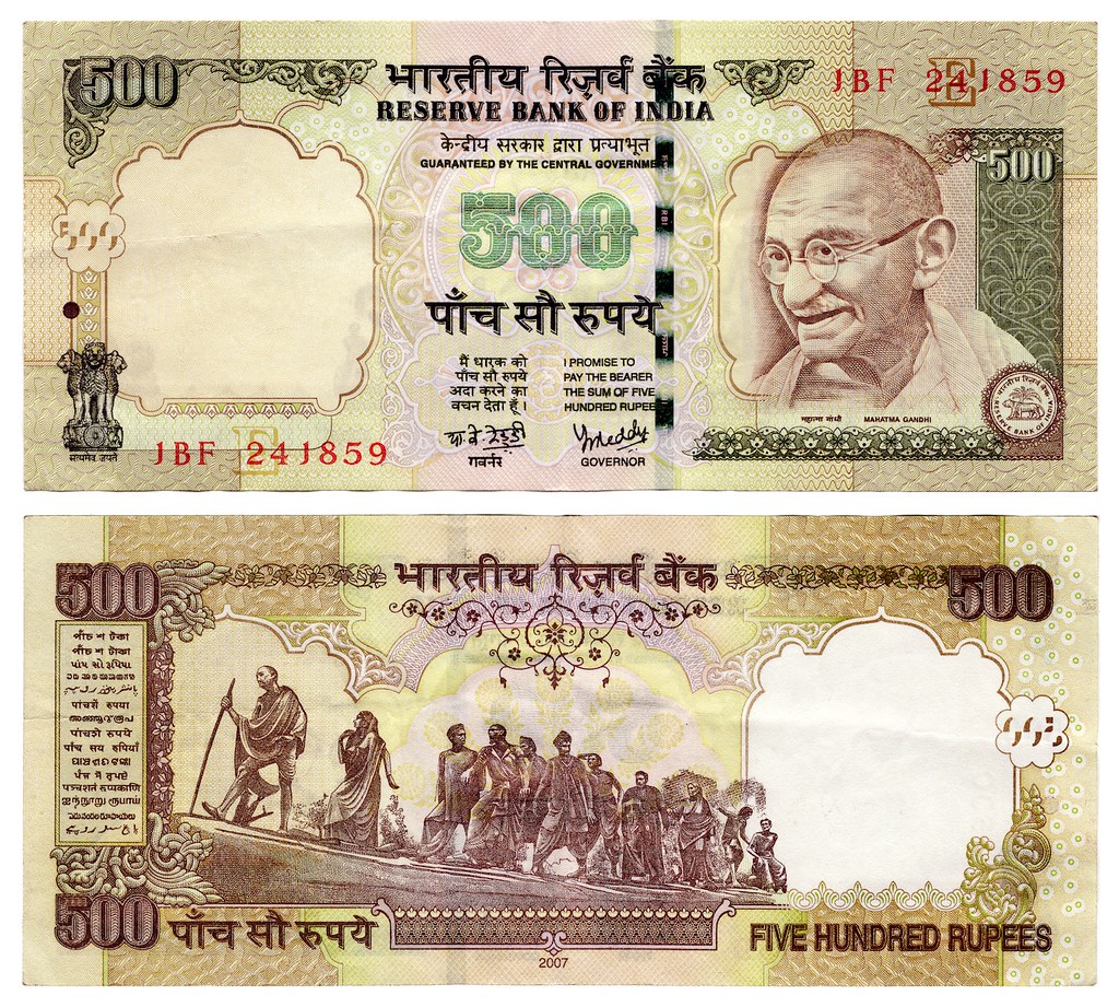 Kaart Van Indian Rupees 500 Indian Rupees a photo on Flickriver