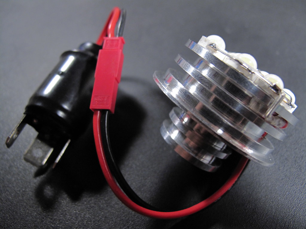 Completed LED H4 bulb 10000uF 16v capacitor connected in p… Flickr