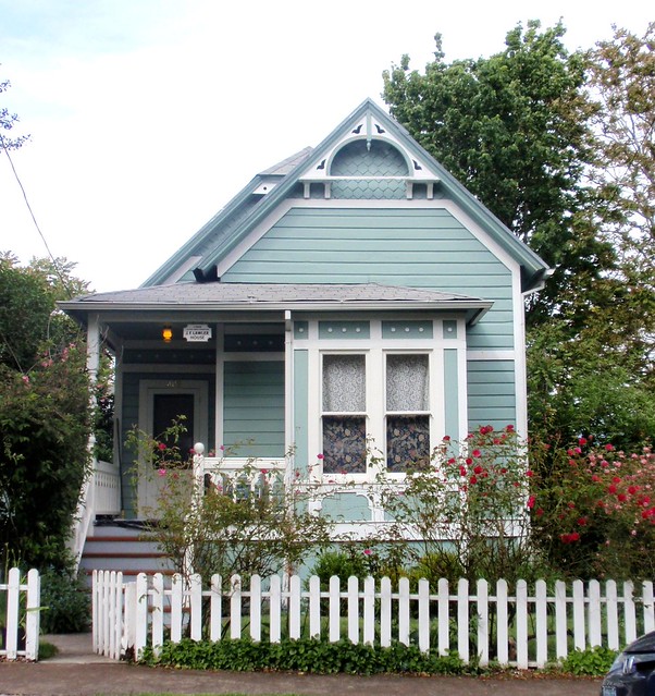 Blue aqua Victorian cottage...J.F. Lawler historic home a photo on