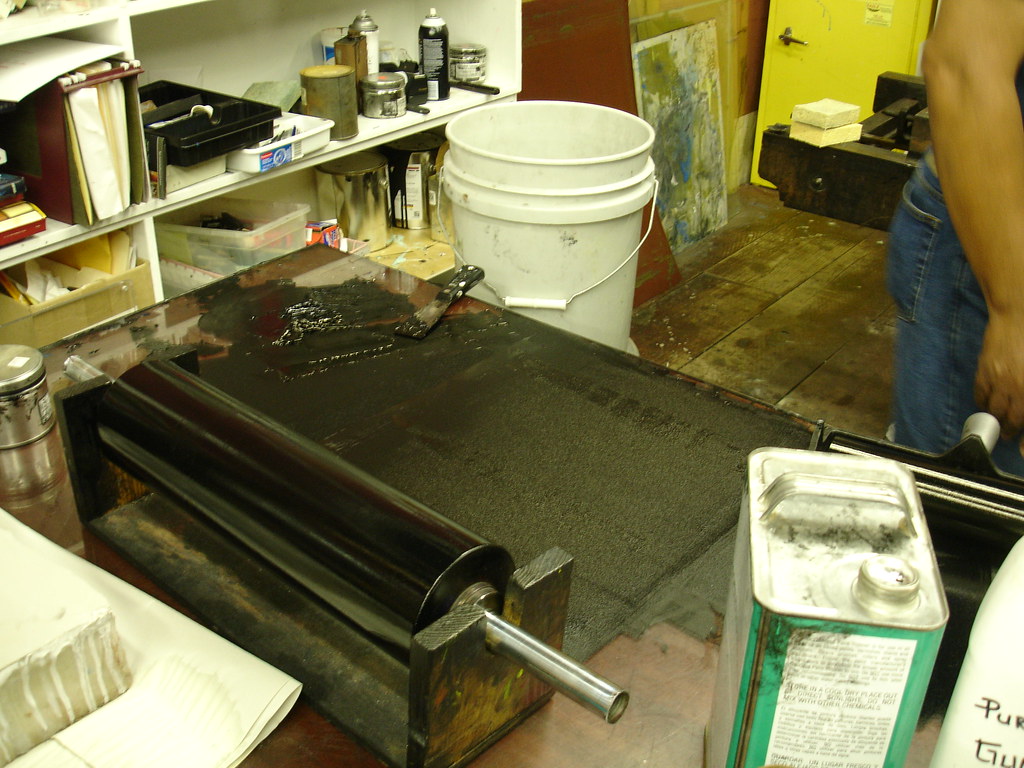 Stone printing in Charles Criner's studio From the Museum … Flickr