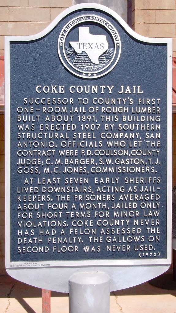 Old Coke County Jail Marker (Robert Lee, Texas) Located in… Flickr