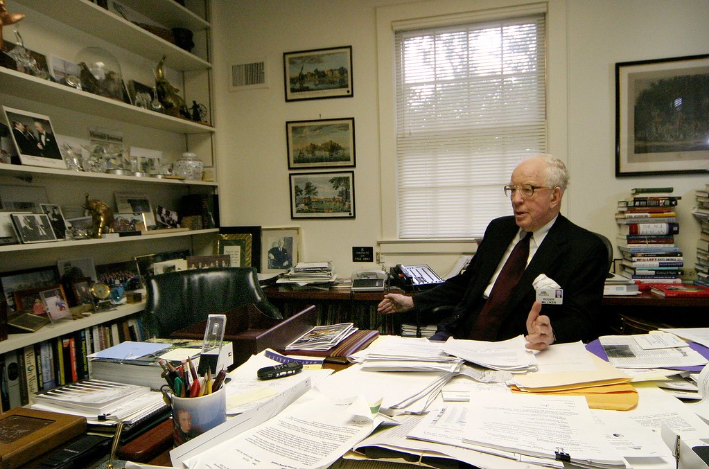 rmilliken10 Roger Milliken at his home office 06/07/04. JEFF ZEHR