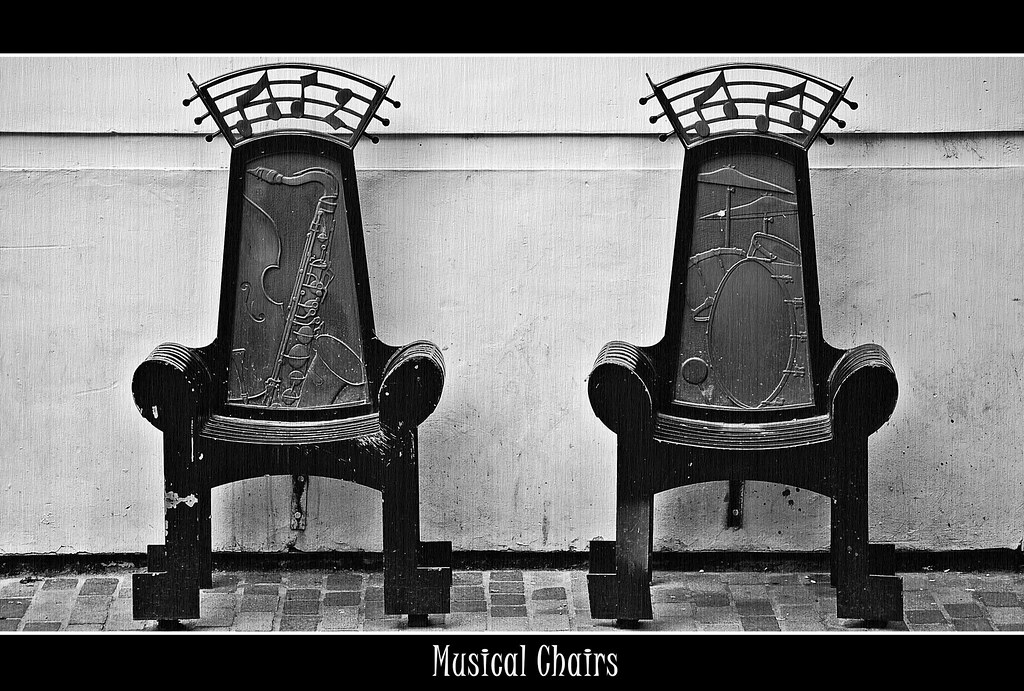 Musical Chairs Two of of a set of four chairs in Button st… Flickr
