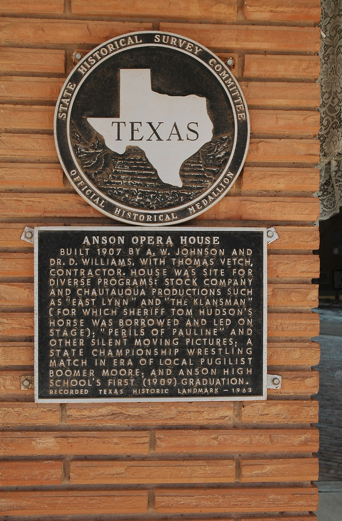 Anson Opera House Historical marker located in Anson, Texa