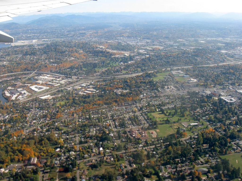 Aerial view of Tukwila, Washington On the left the Duwamis… Flickr