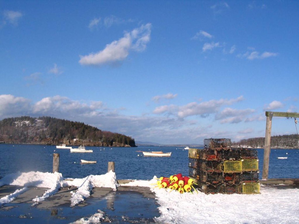 bar.harbor.winter.traps Lobster Traps on Town Dock in Bar … Flickr