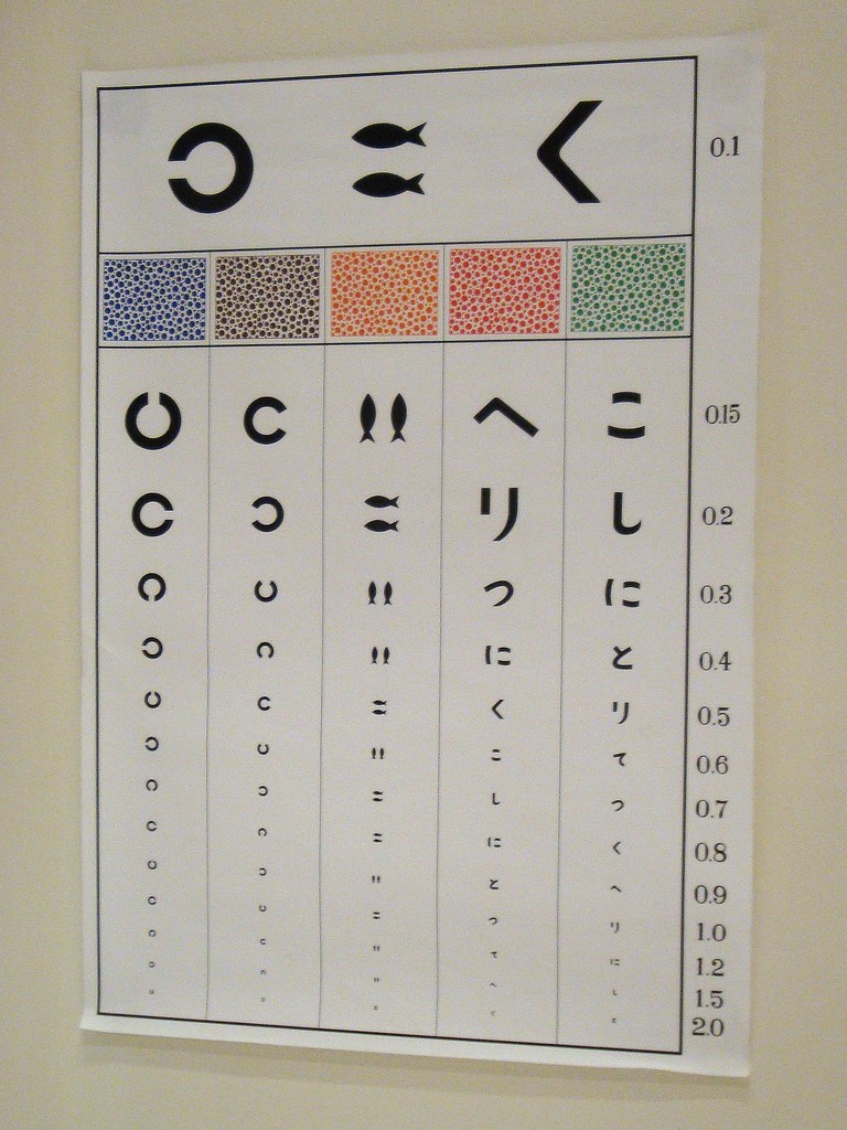 Japanese eye chart I love that there are fish on it L I S S Y Flickr