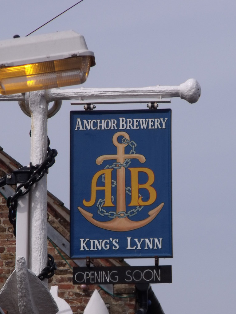 Anchor Brewery, Ferry Street, King's Lynn Brewery sign Opening Soon